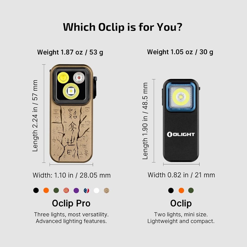 OLIGHT Oclip Pro EDC Flashlight Clip-on Light, Rechargeable 500 Lumens with Three Lighting Solutions Type-C Charging, Magnetic Flash Lights for Outdoor or Indoor Use(Ancient Script) - Image 3
